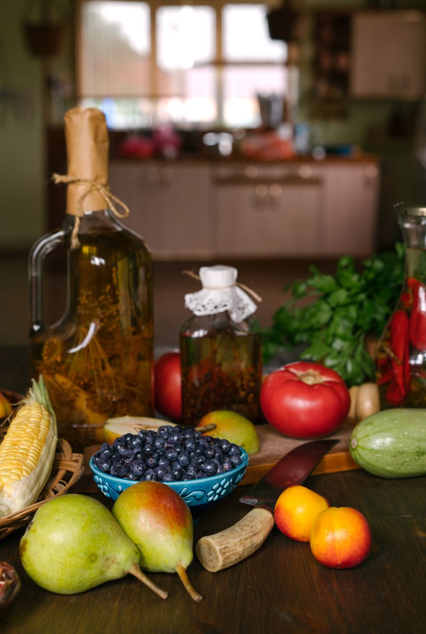 Culinary table setting with local produce