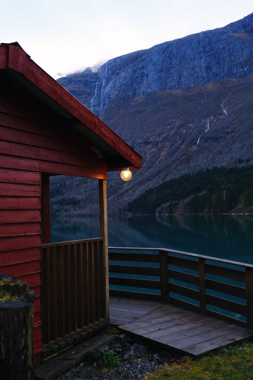 Fjord cabin landscape